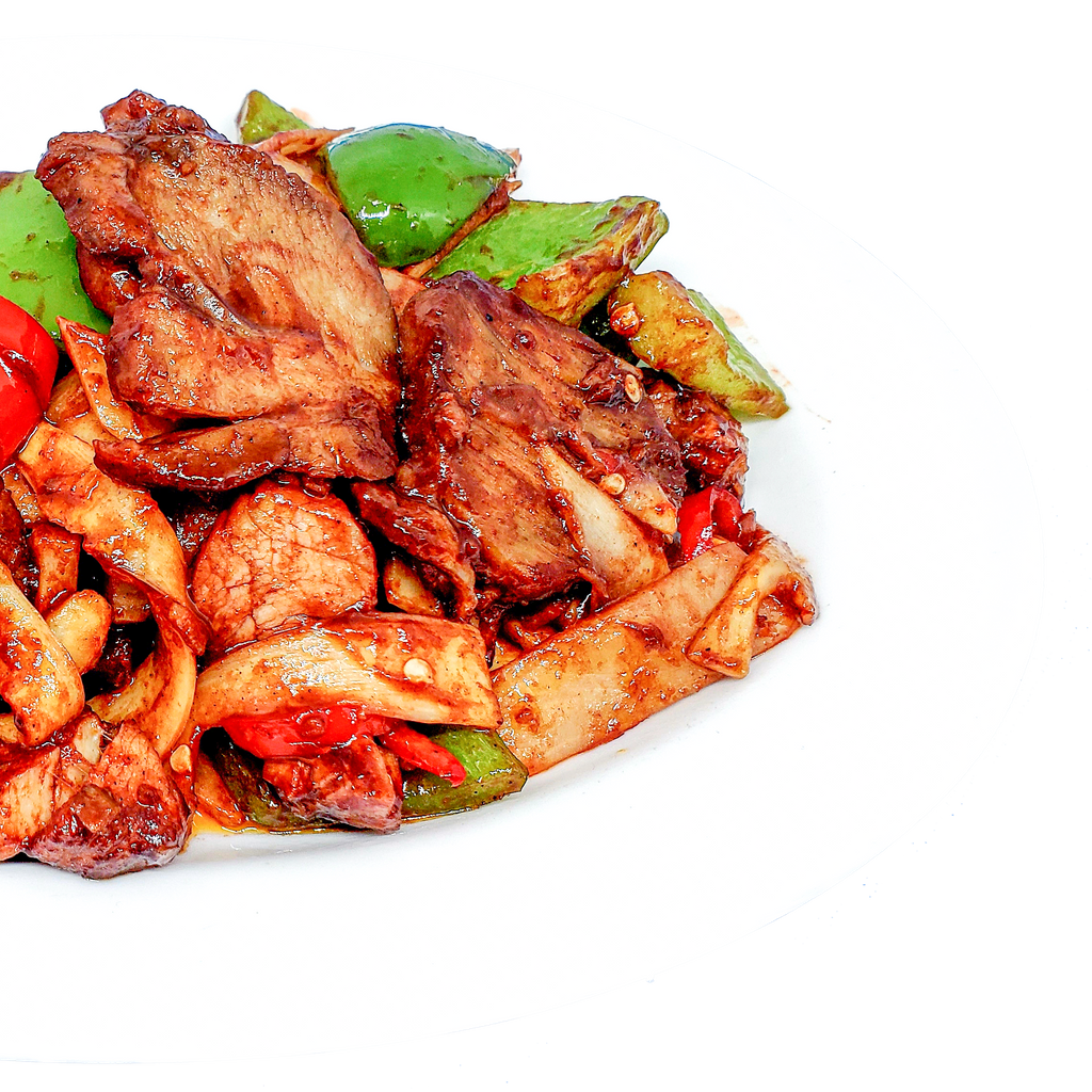 #101-Roasted Pork in Hot & Spicy Sauce