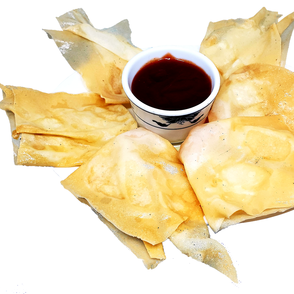 #013-Crispy Wonton serve with Sweet & Sour Sauce