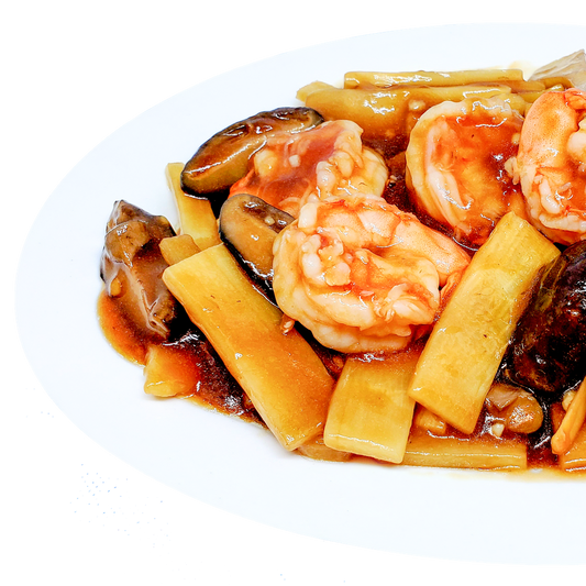 #061-King Prawns with Chinese Mushrooms & Bamboo Shoots